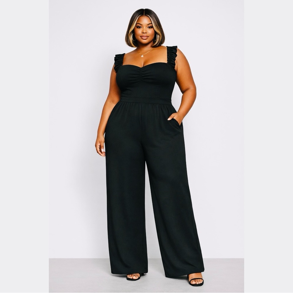 Torrid Black Ruffle Strap Jumpsuit